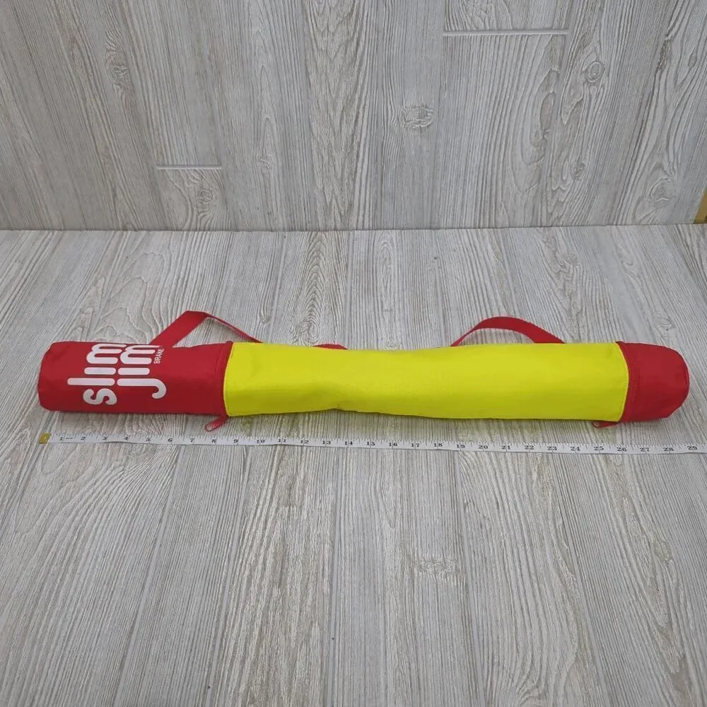 Slim Jim Insulated 6 Can Carrier Adjustable Strap Advertising Red Yellow